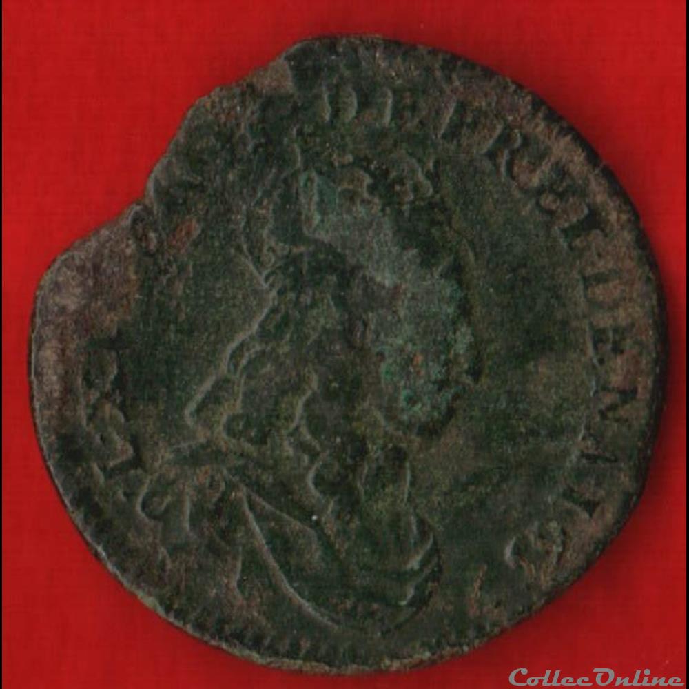 Liard de France - 1657 - Nimes monnaies europe medievale royales liard de france 1657 nimes
