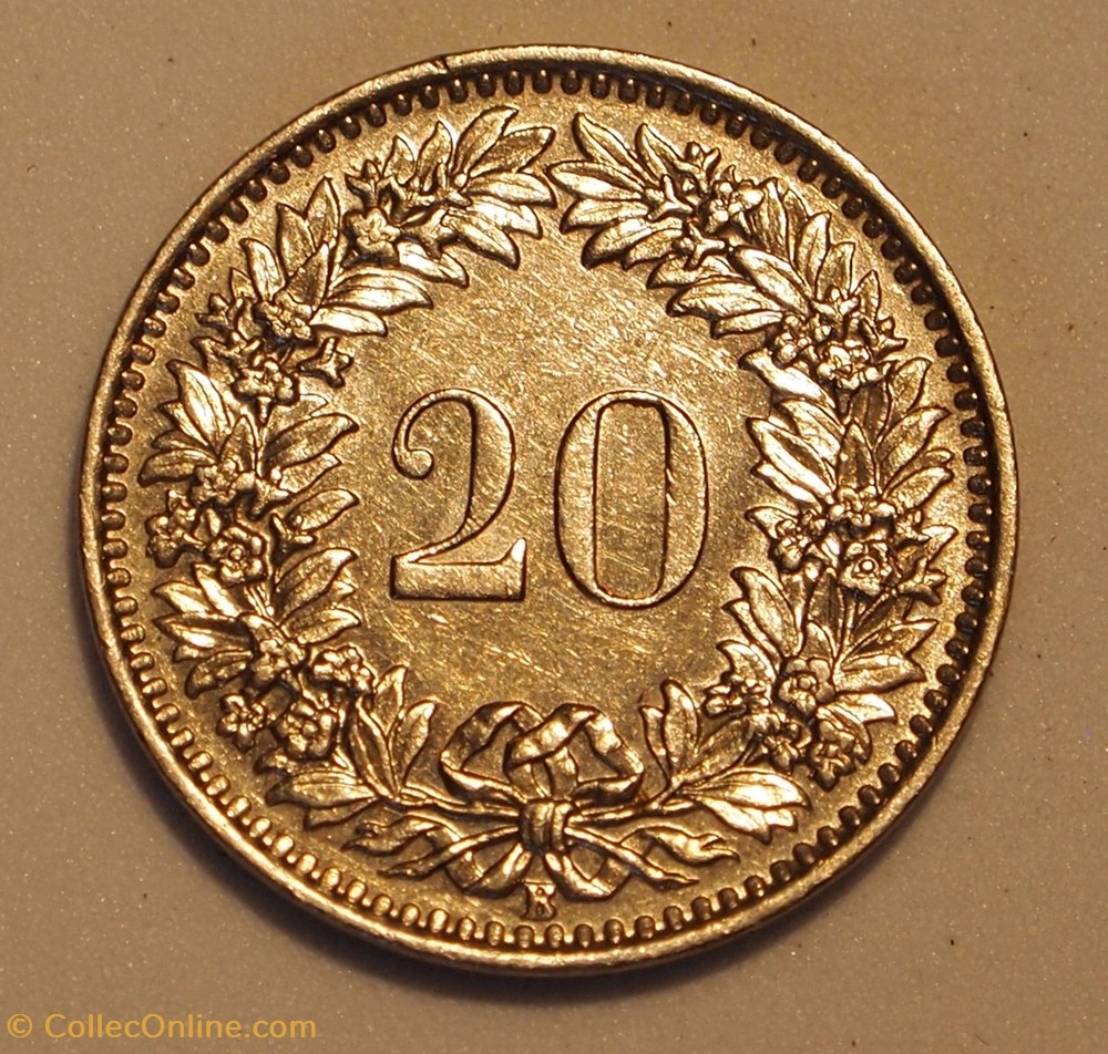 20 Centimes - 1962 B monnaies monde suisse 20 centimes 1962 b