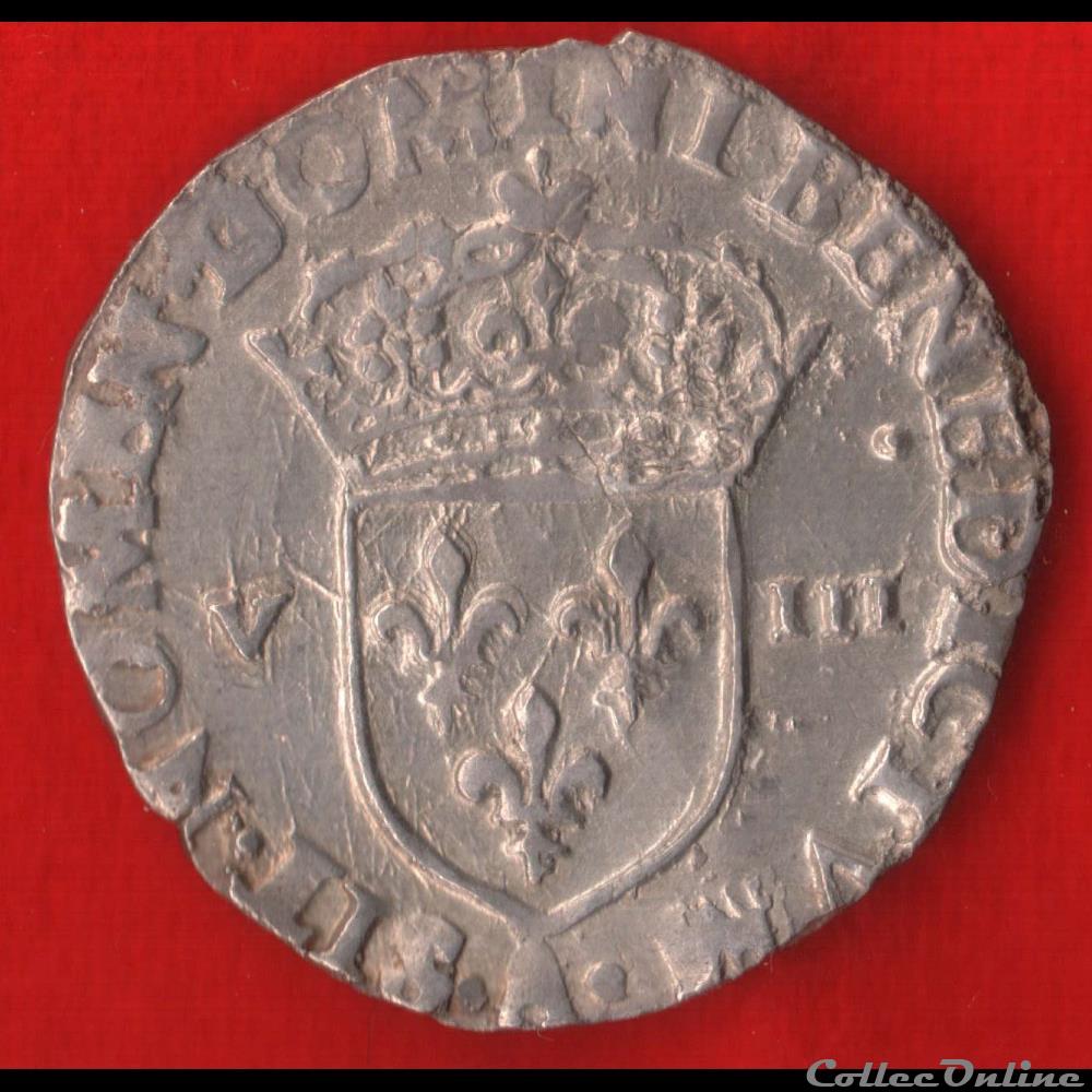 monnaies europe medievale france royales huitieme ecu 1590 paris