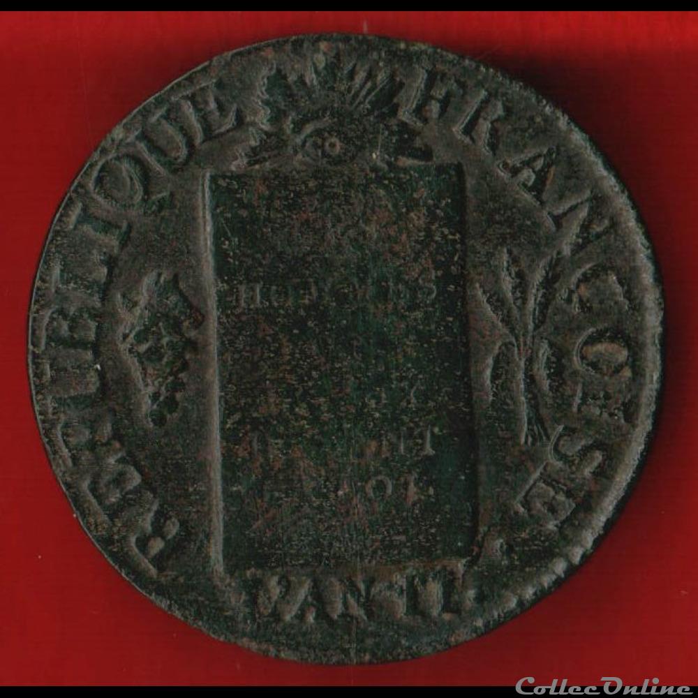 monnaies monde france convention 1 sol 1793 metz