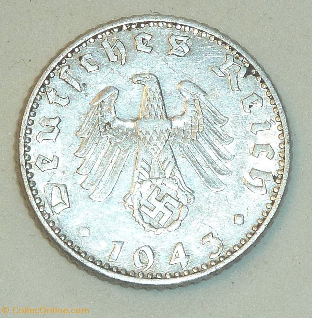 50 Pfennig - 1943 A monnaies monde allemagne 50 pfennig 1943 a