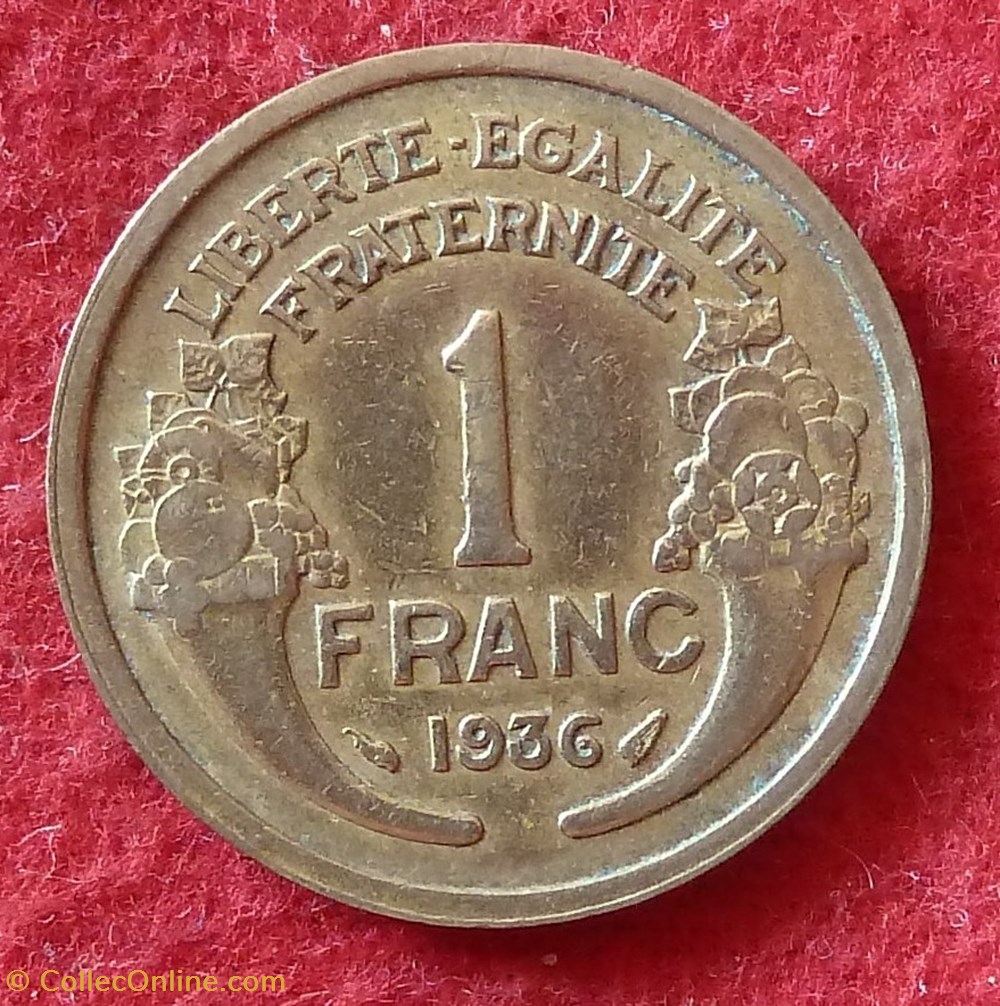 Morlon - 1 Franc - 1936 monnaies monde france morlon 1 franc 1936