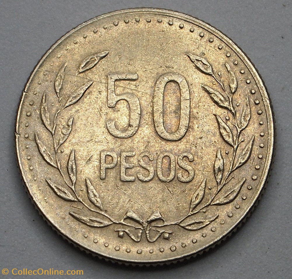 monnaie monde colombie 50 pesos 1990
