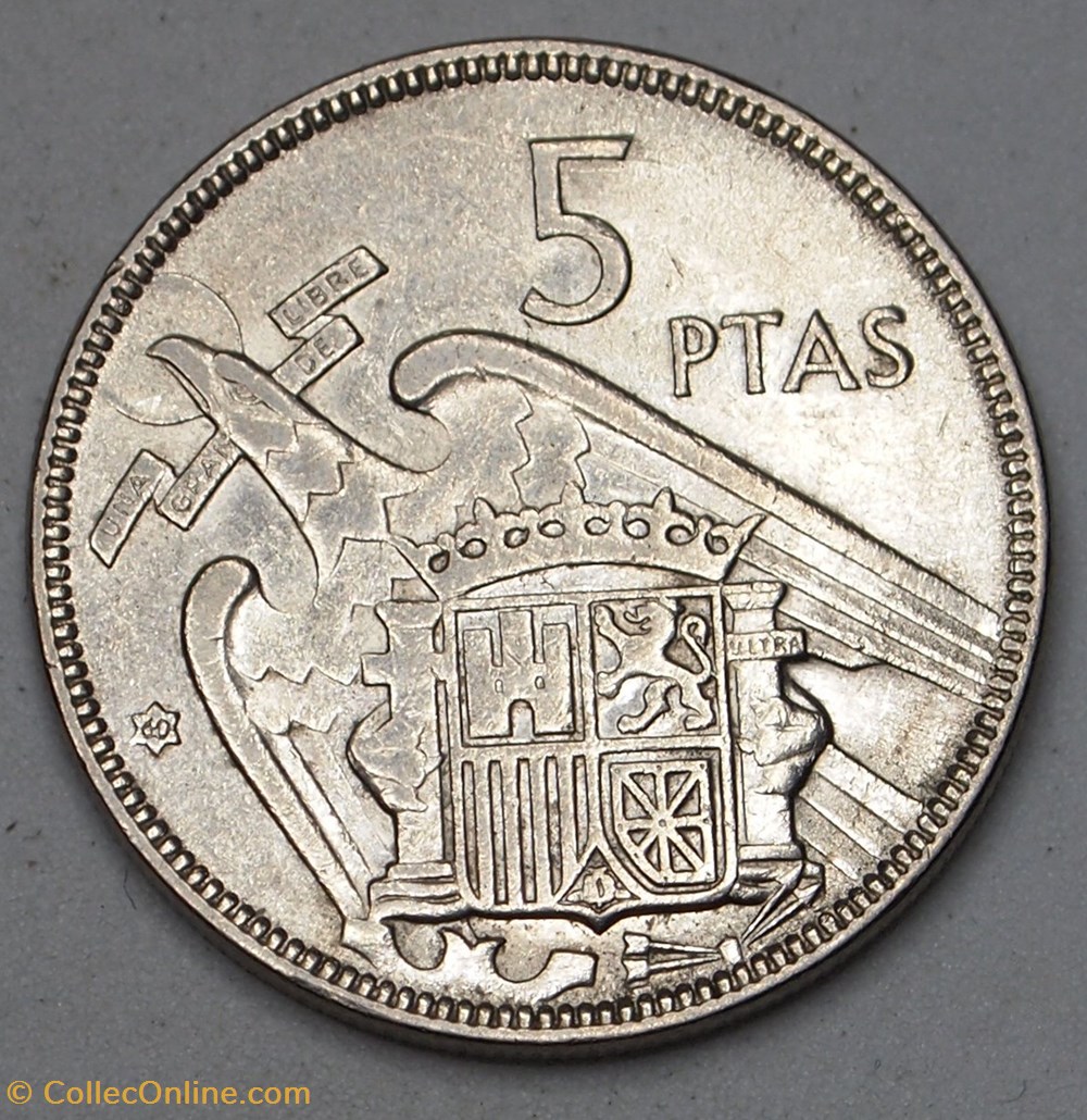 5 Pesetas - 1960 monnaies monde espagne 5 pesetas 1960