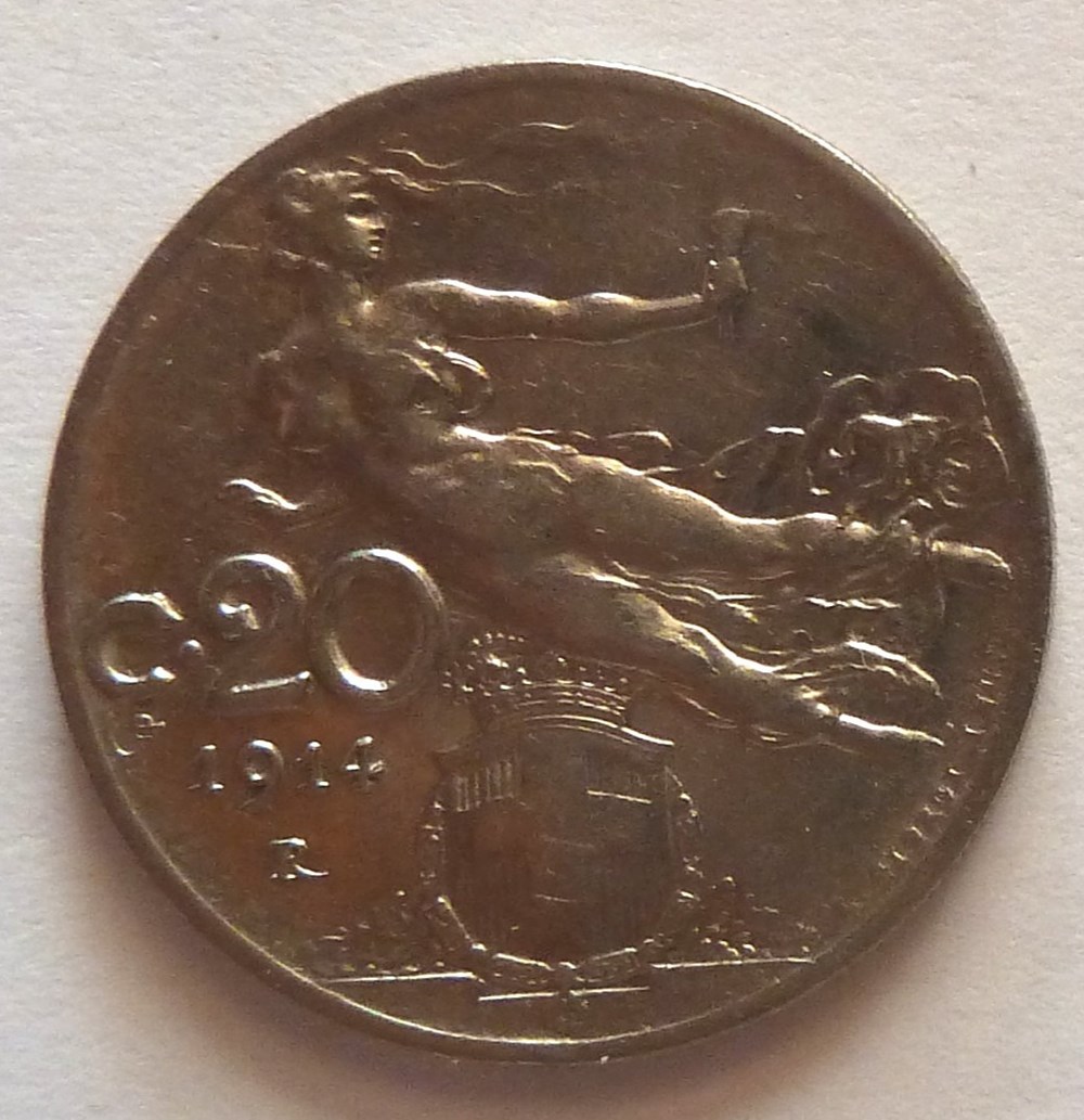 20 Centesimi - 1914 R monnaies monde italie 20 centesimi 1914 r