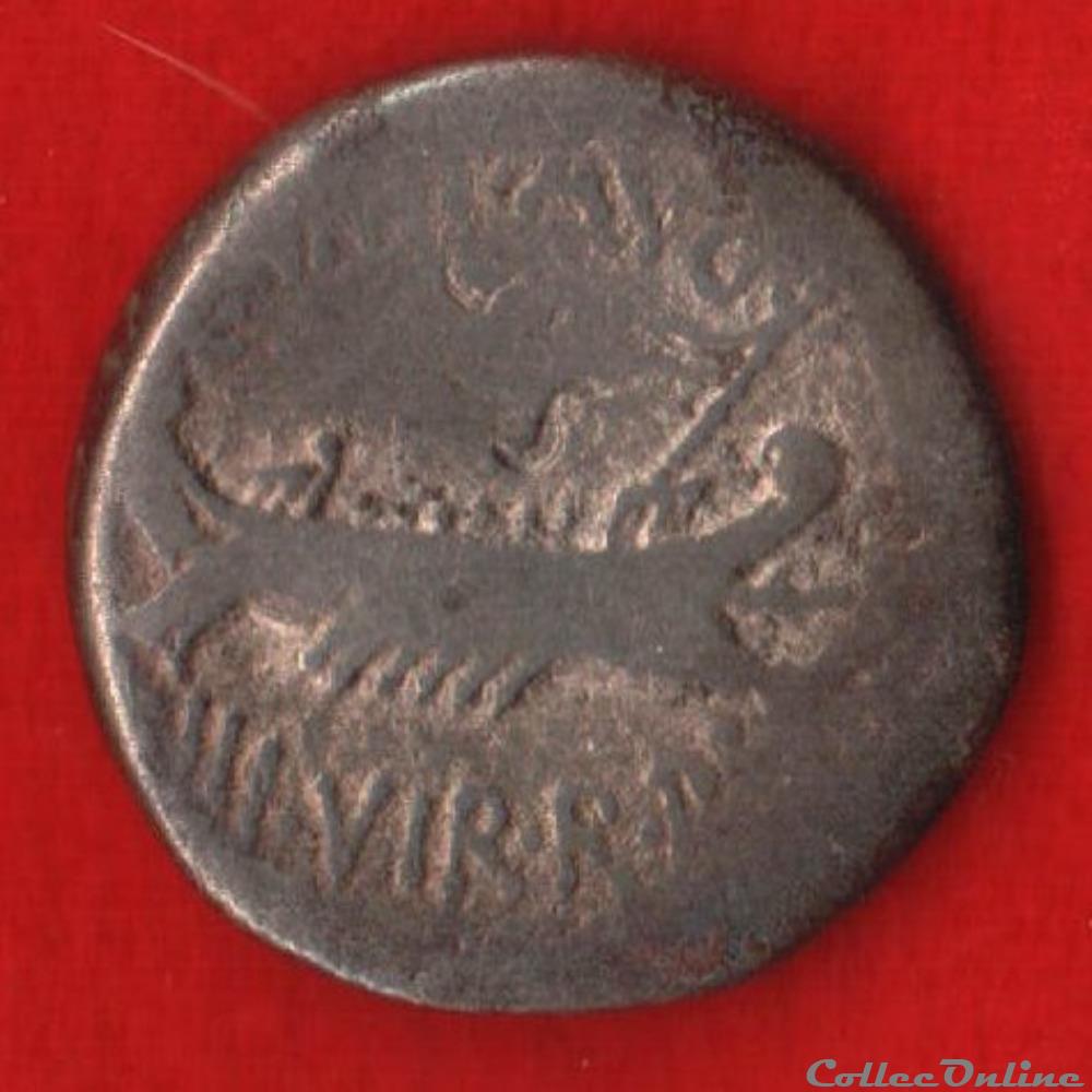 Denier de XIVème Légion sous Marc-Antoine monnaie antique romaine denier de xiveme legion sous marc antoine