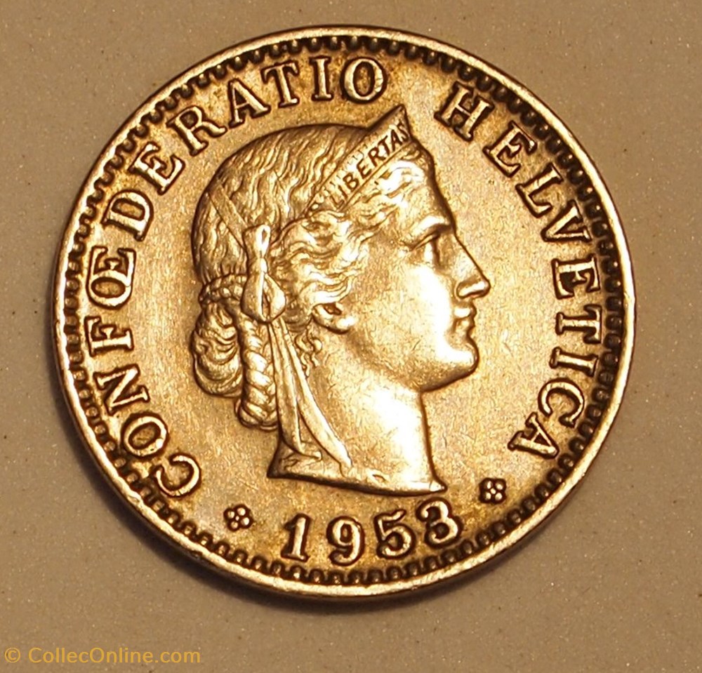 20 Centimes - 1953 B monnaie monde suisse 20 centimes 1953 b