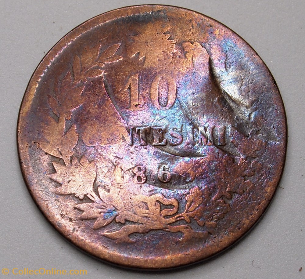 10 Centesimi - 1863 monnaies monde italie 10 centesimi 1863