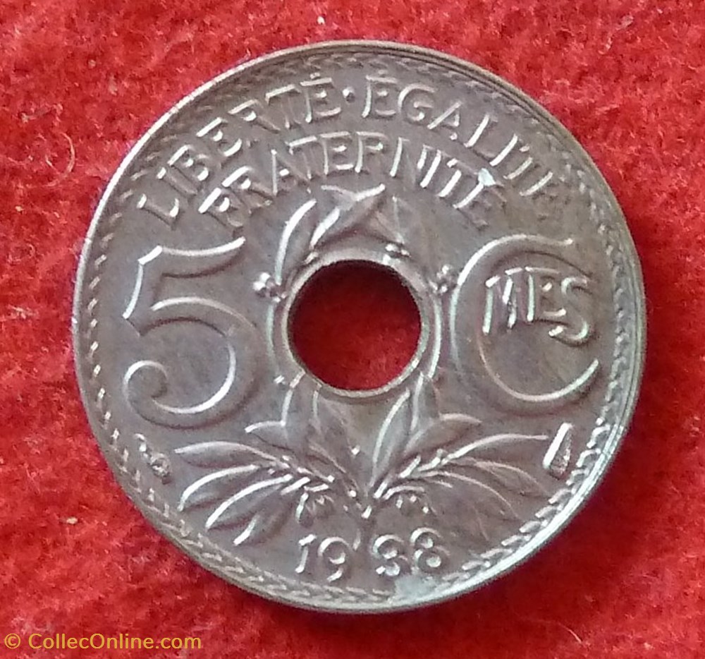Lindauer - 5 Centimes - 1938 monnaies monde france lindauer 5 centimes 1938