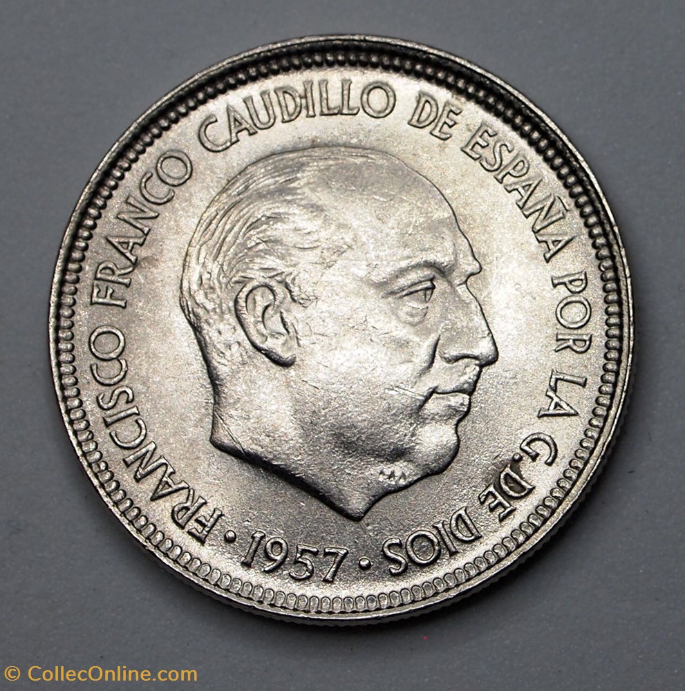 5 Pesetas - 1959 monnaie monde espagne 5 pesetas 1959