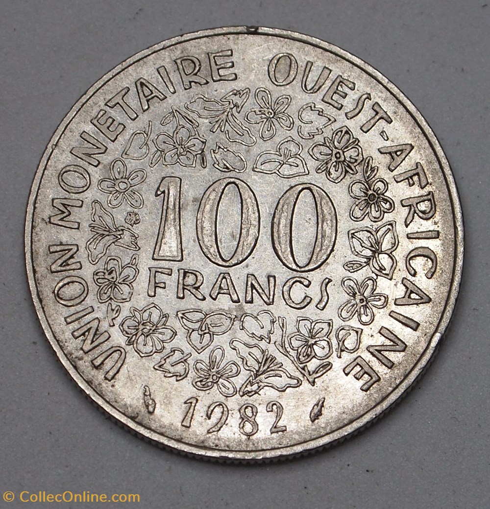 100 Francs - 1982 monnaies monde banque centrale etats de l afrique ouest 100 francs 1982