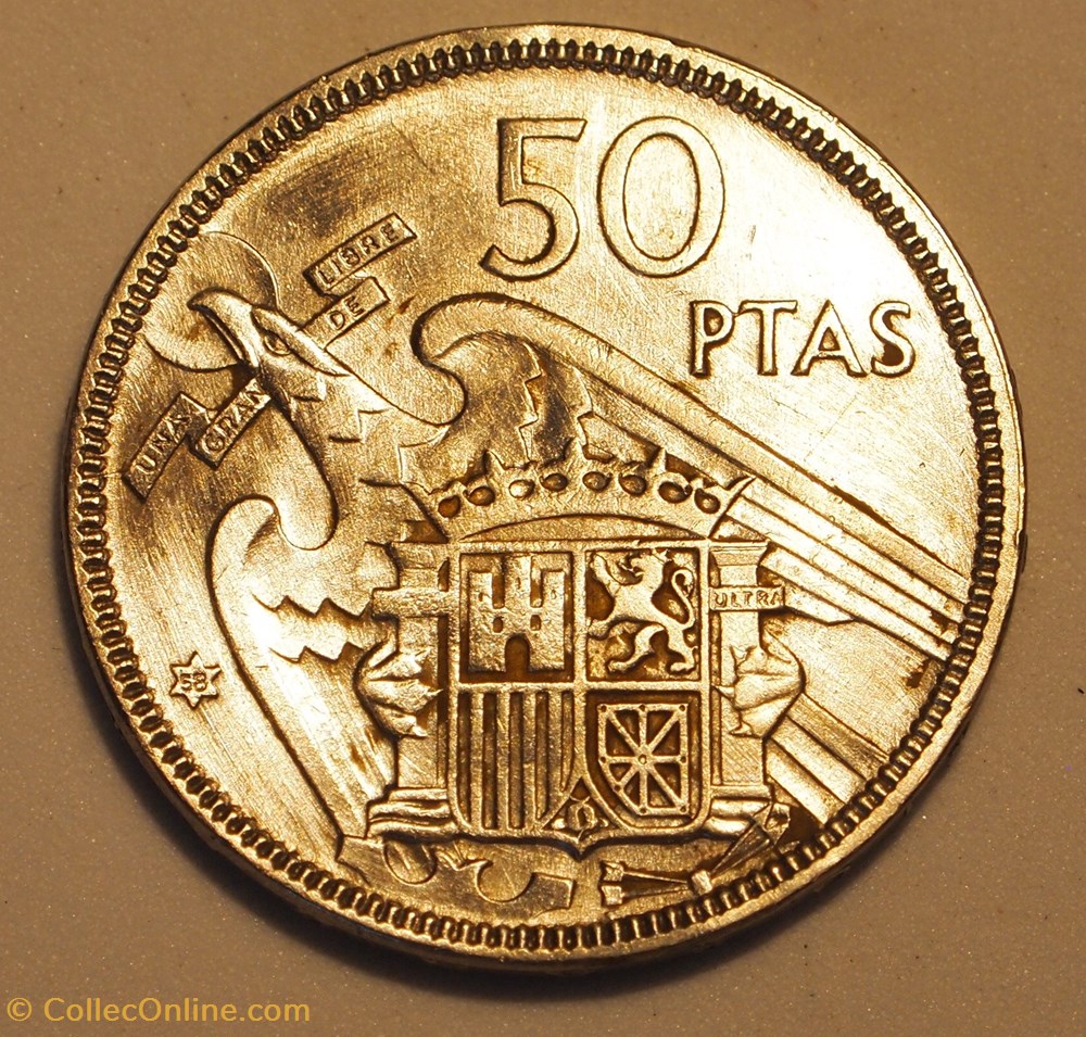 monnaie monde espagne 50 pesetas 1958