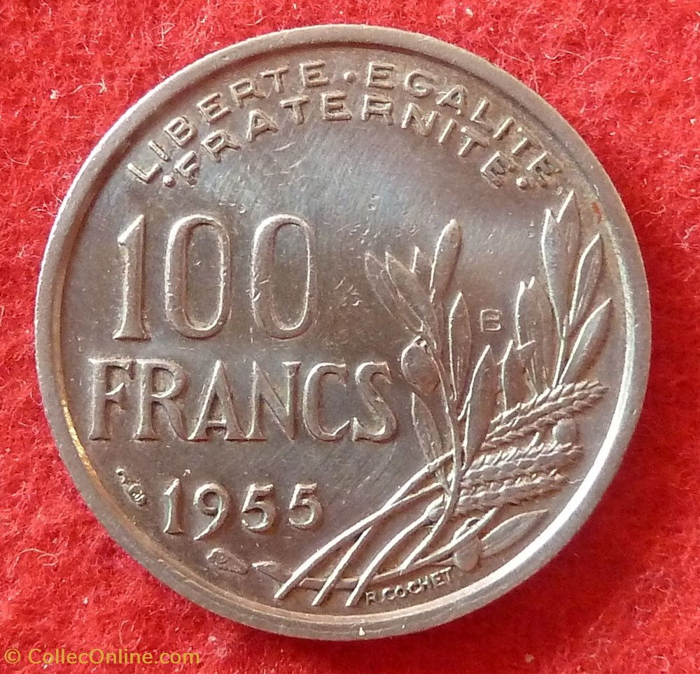 monnaies monde france cochet 100 francs 1955 b