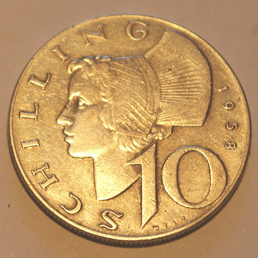 10 Schilling - 1958 monnaies monde autriche 10 schilling 1958
