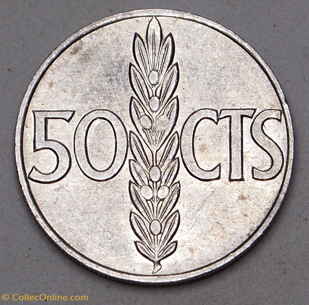 50 Centimos - 1968 monnaies monde espagne 50 centimos 1968