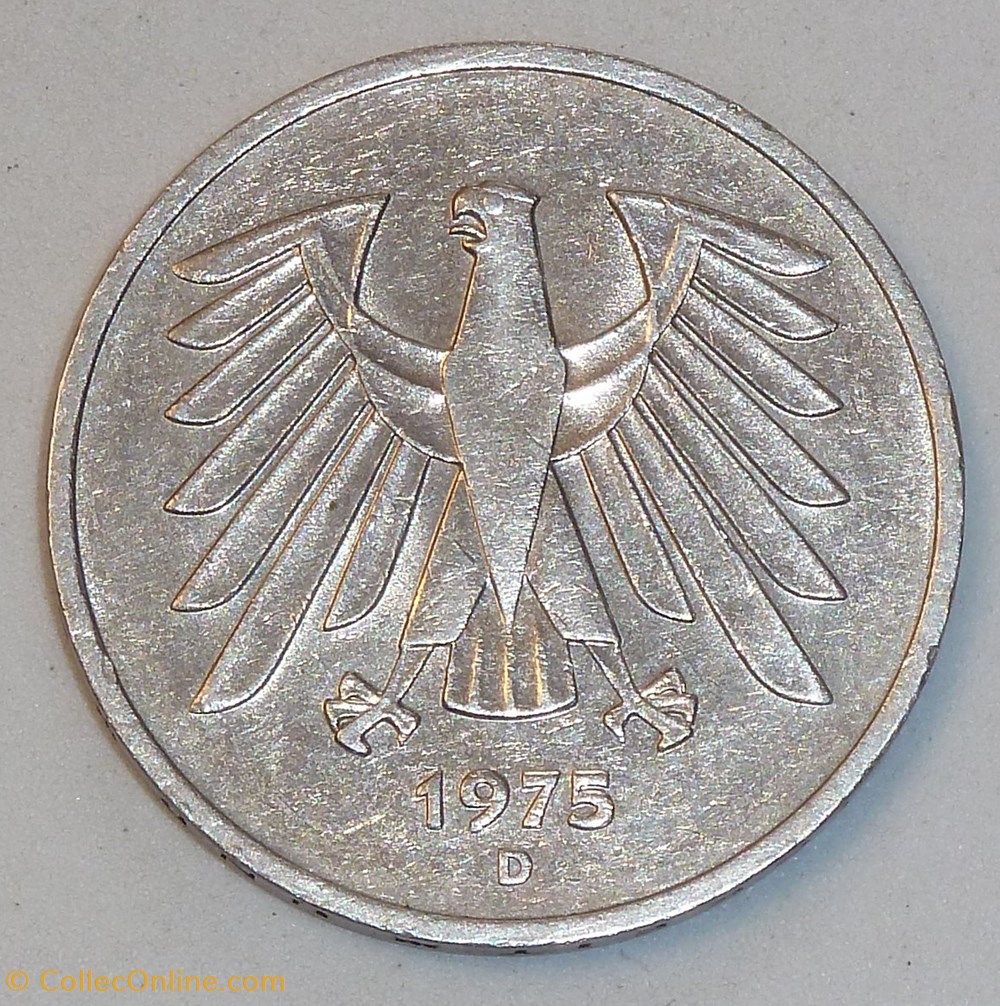 5 Mark - 1975 D monnaies monde allemagne 5 mark 1975 d