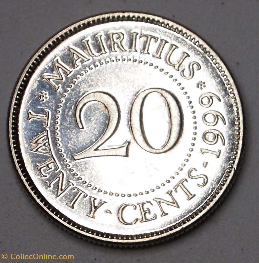 20 Cents - 1999 monnaies monde maurice 20 cents 1999