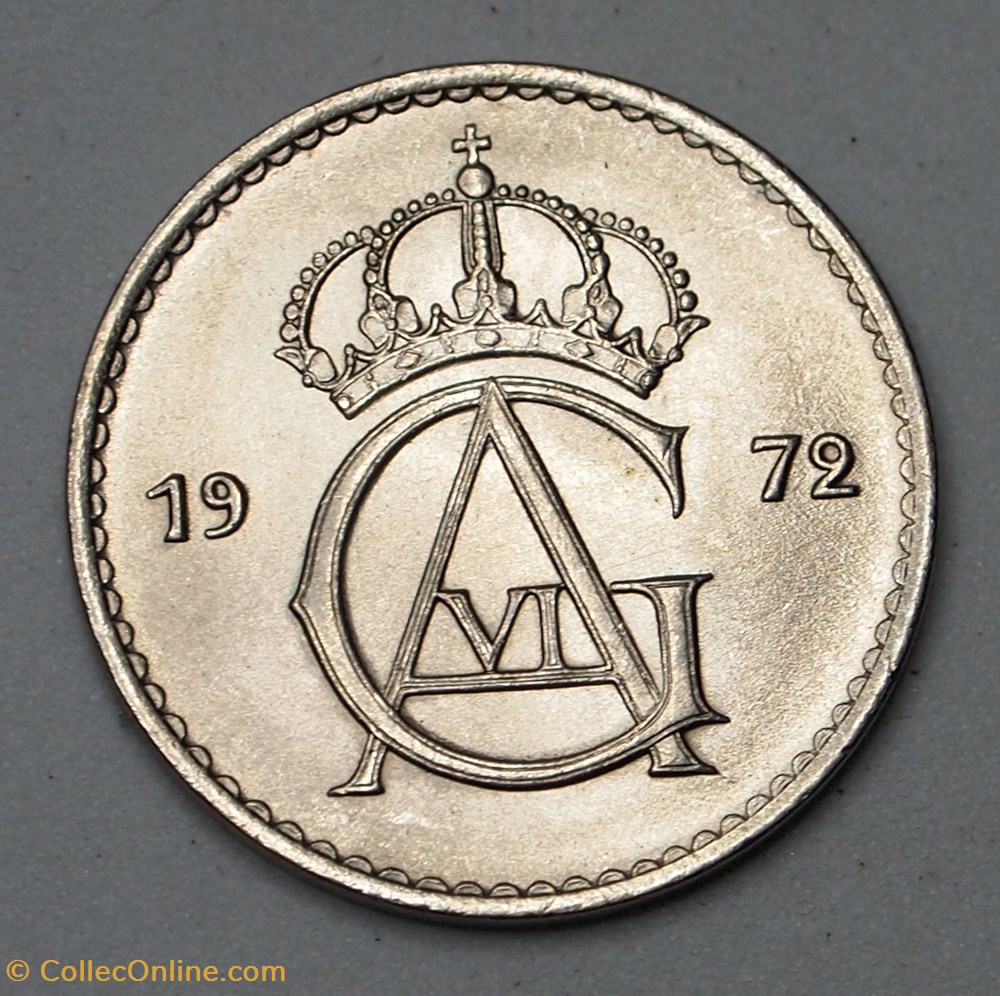 50 ore - 1972 U monnaies monde suede 50 ore 1972 u