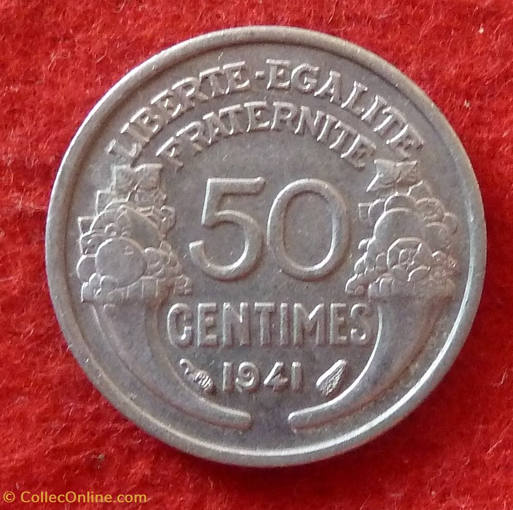 Morlon - 50 Centimes - 1941 monnaies monde france morlon 50 centimes 1941