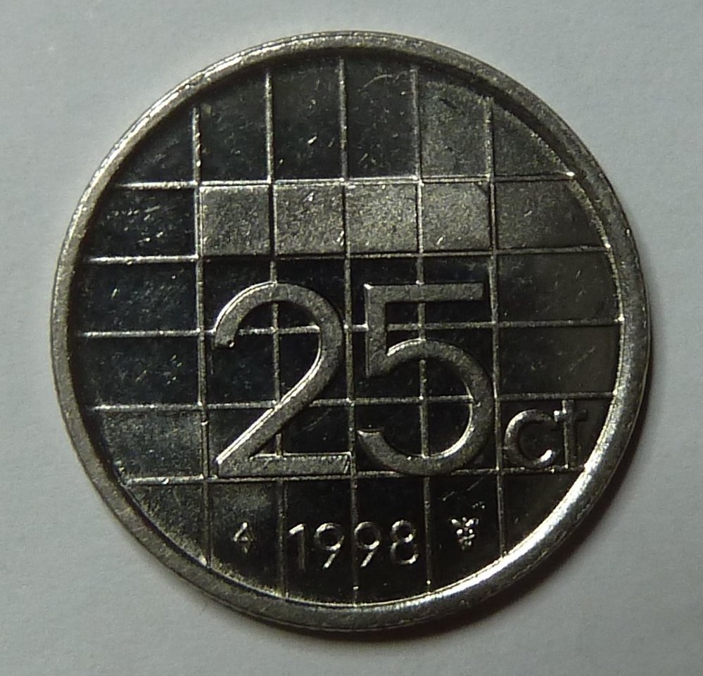 monnaies monde pays bas 25 cents 1998