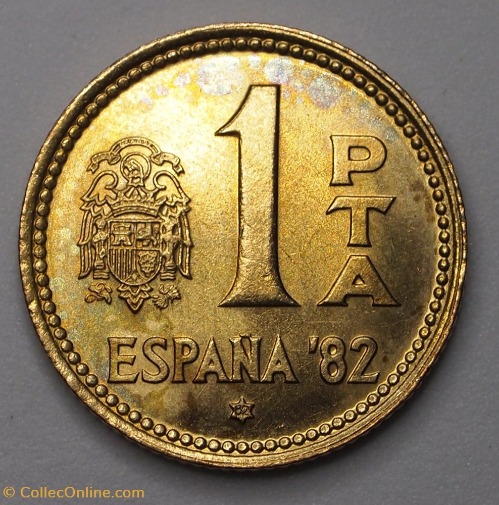 1 Peseta - 1982 monnaie monde espagne 1 peseta 1982