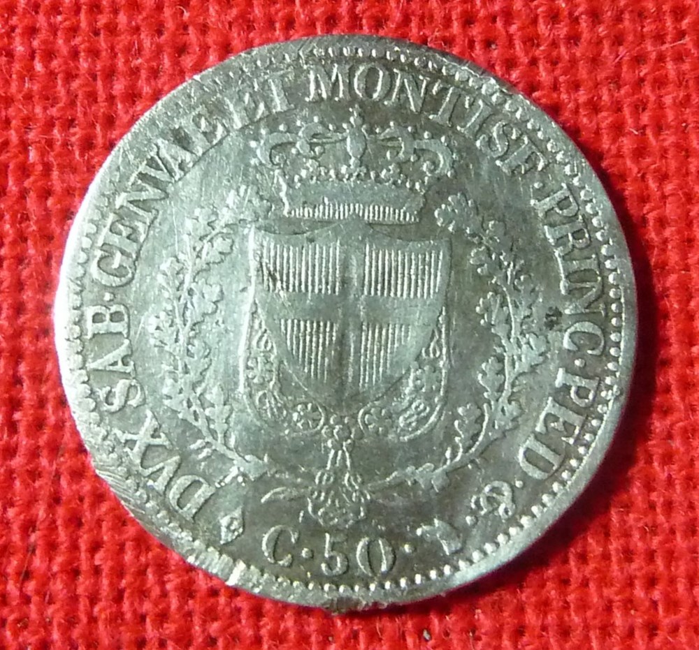 50 Centesimi de Sardaigne - 1826 L monnaies monde italie 50 centesimi de sardaigne 1826 l