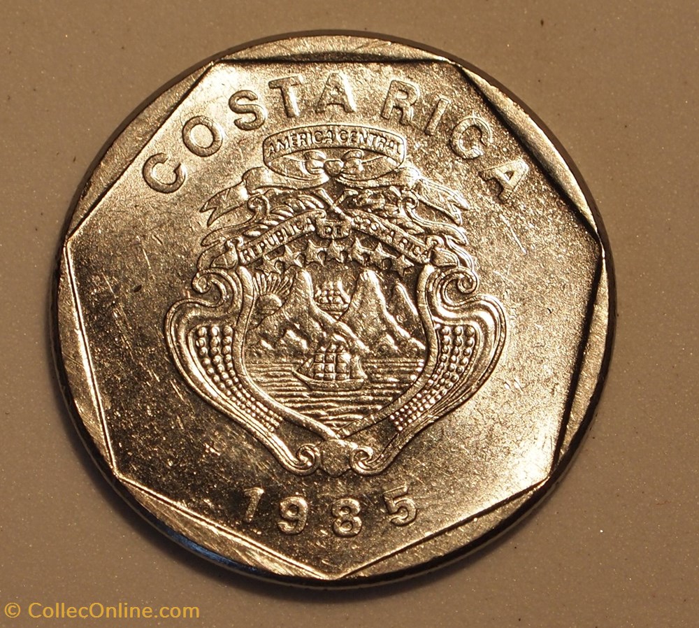 5 colones - 1985 monnaies monde costa rica 5 colones 1985