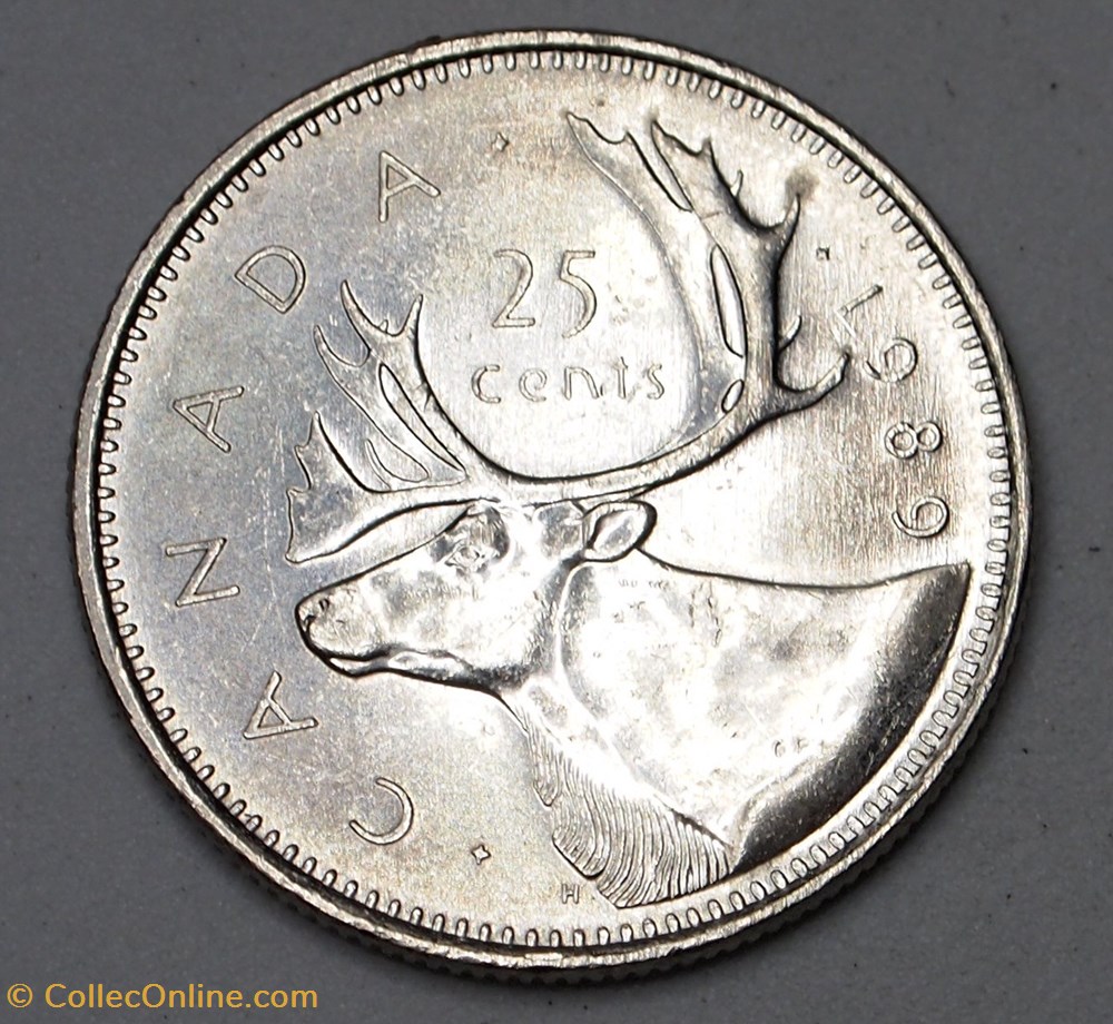 monnaies monde canada 25 cents 1989