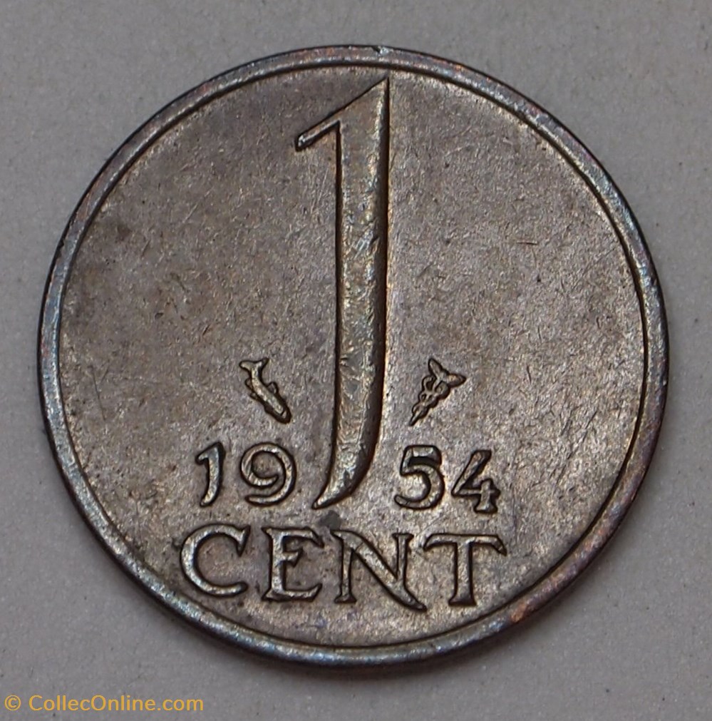 1 Cent - 1954 monnaies monde pays bas 1 cent 1954
