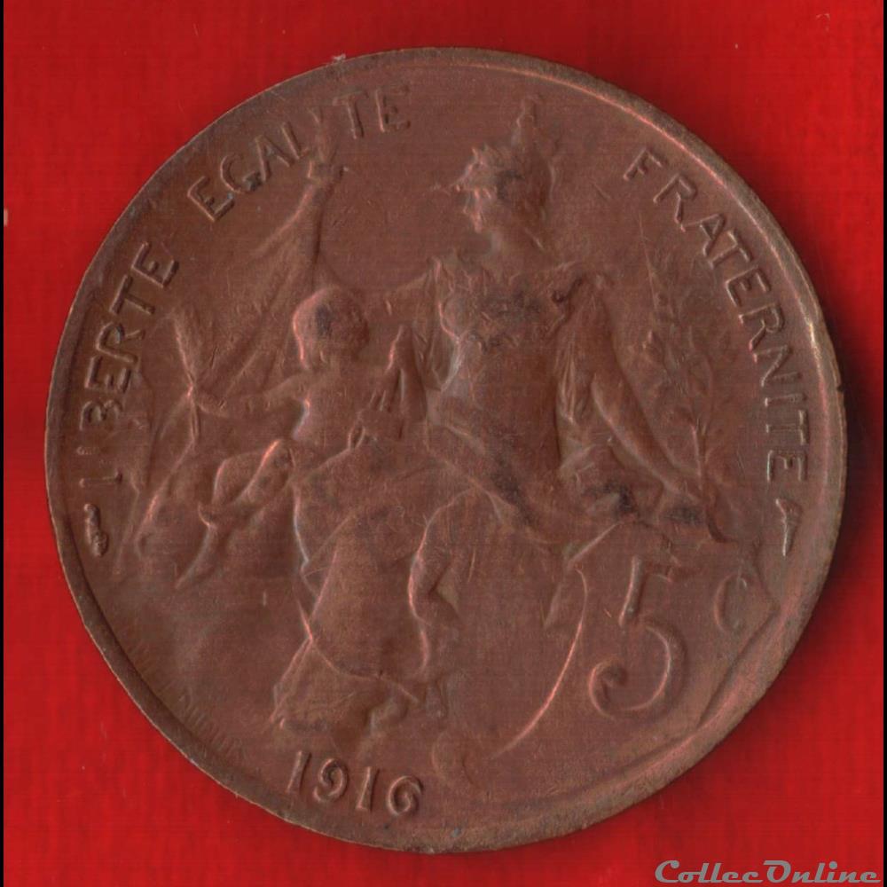 Dupuis - 5 Centimes - 1916 monnaies monde france dupuis 5 centimes 1916