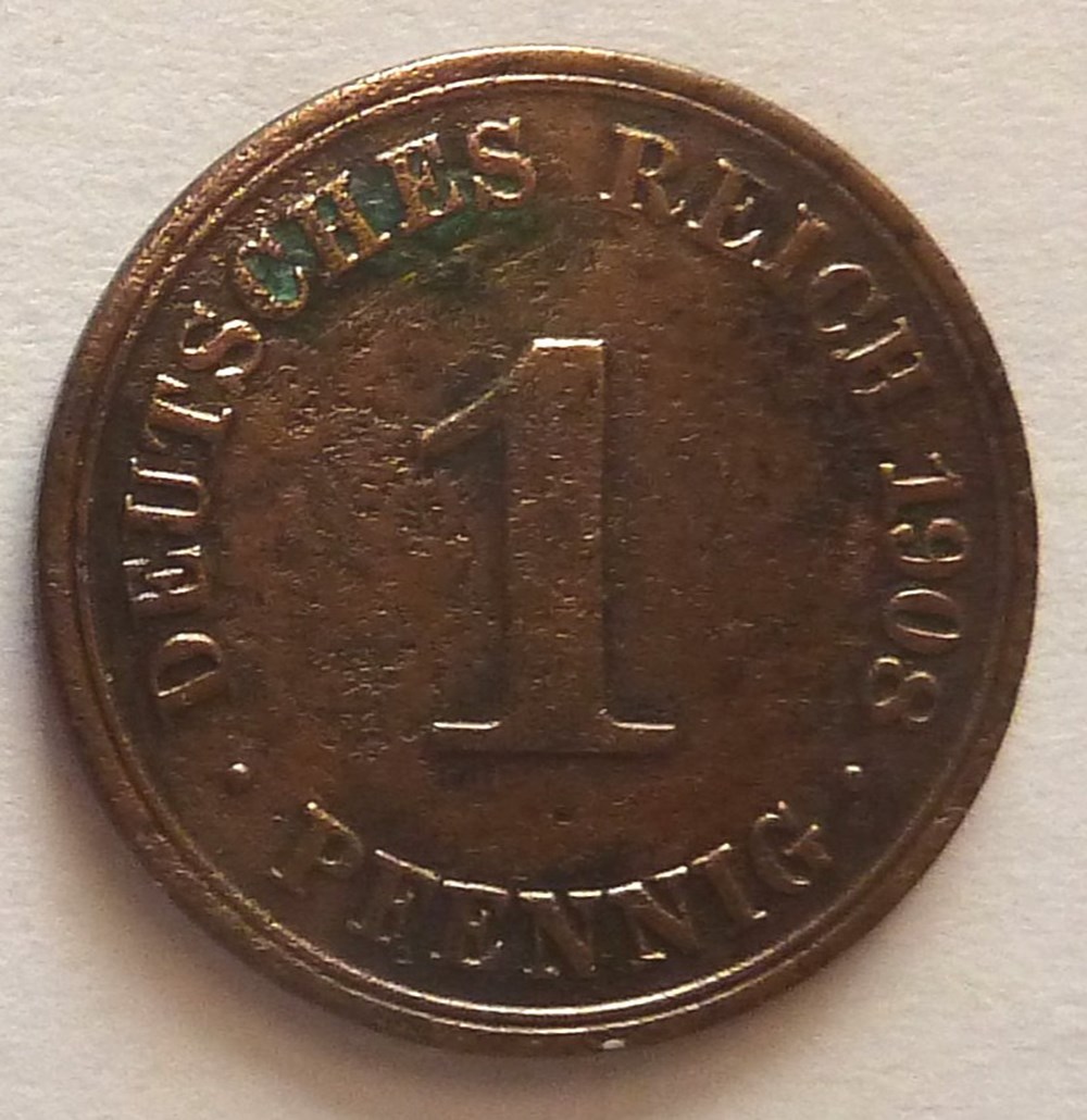 1 Pfennig - 1908 A monnaies monde allemagne 1 pfennig 1908 a