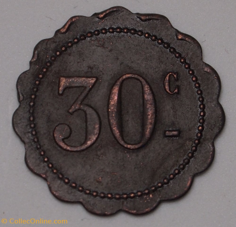 Jeton 30 Centimes monnaies jetons mereaux jeton 30 centimes