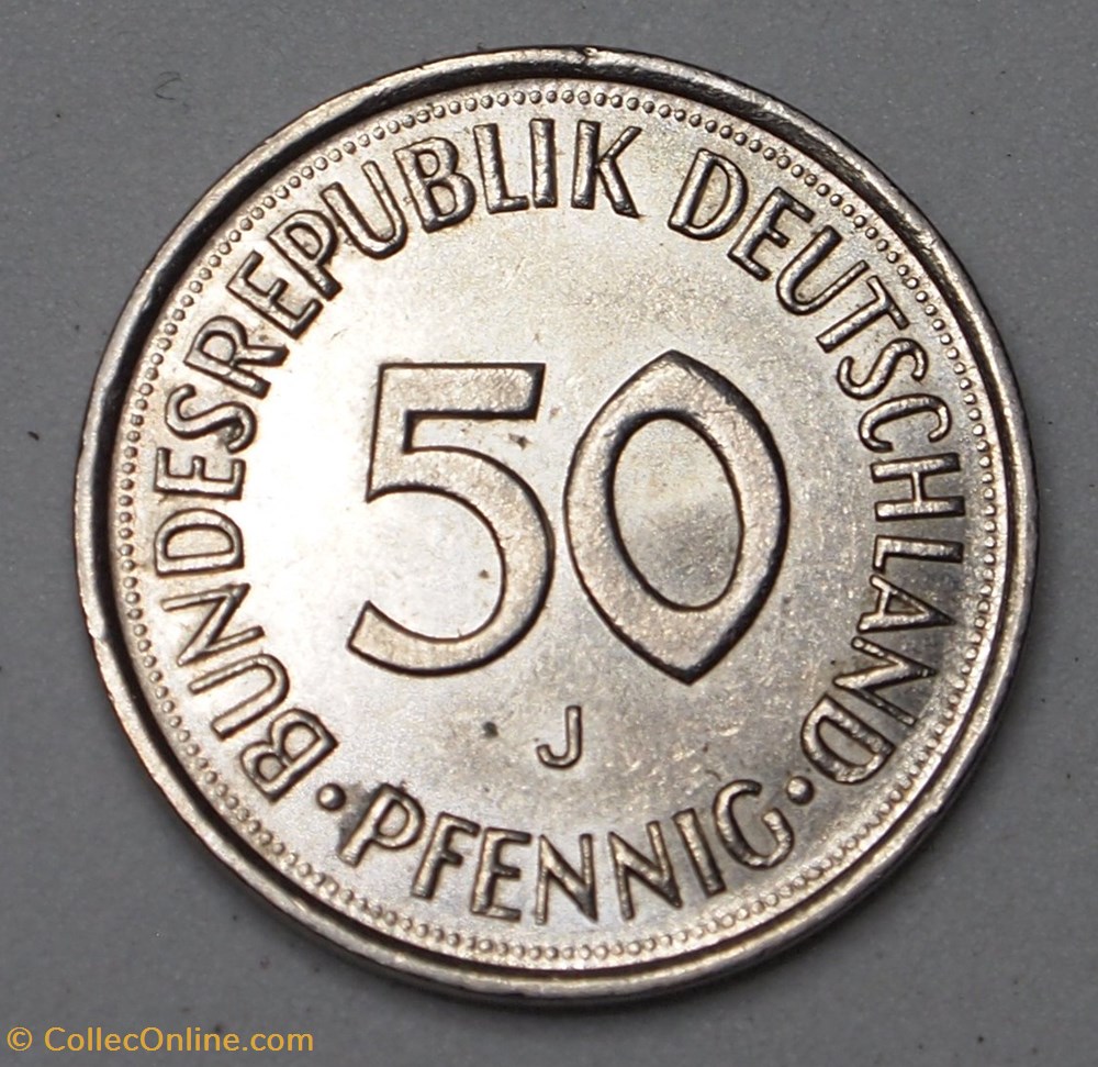 50 Pfennig - 1990 J monnaies monde allemagne 50 pfennig 1990 j