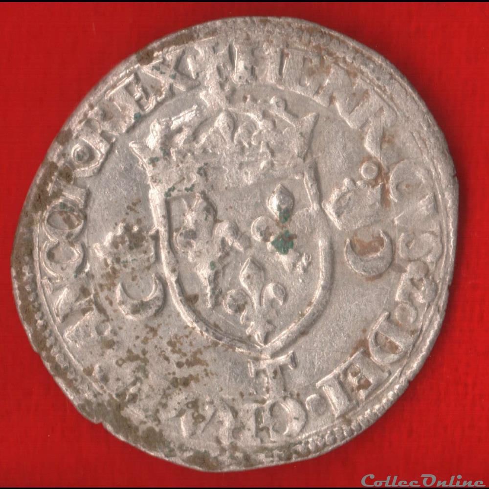 monnaies europe medievale france royales douzain aux croissants 1551 nantes