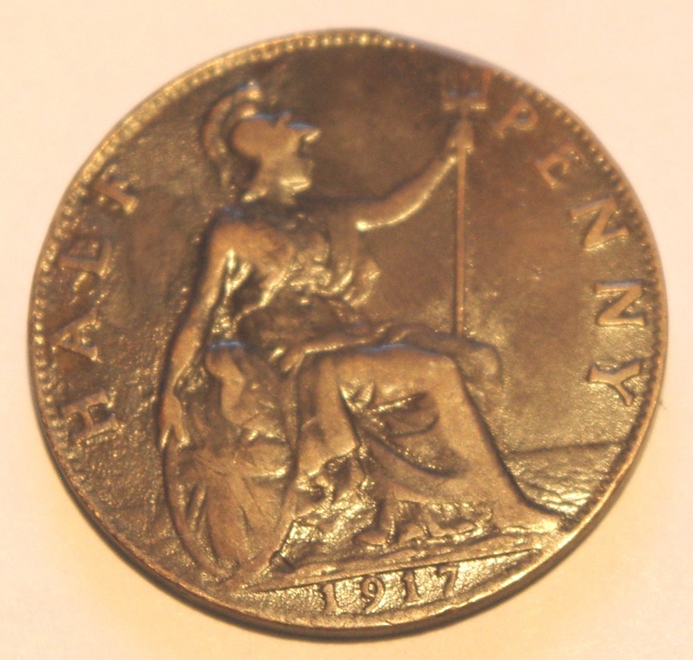 1/2 Penny - 1917 monnaies monde royaume uni 1 2 penny 1917