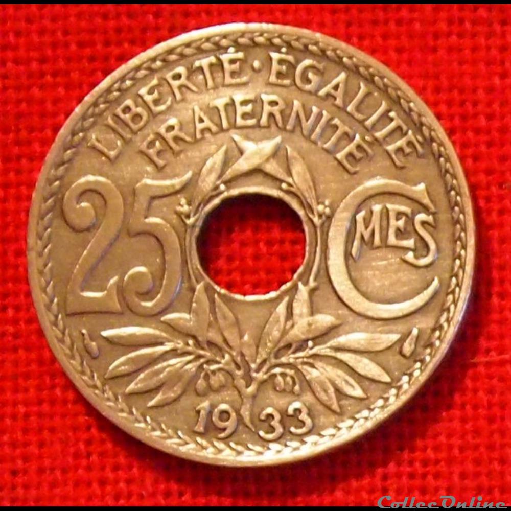 monnaies monde france lindauer 25 centimes 1933