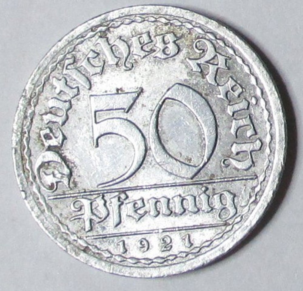 50 Pfennig - 1921 A monnaies monde allemagne 50 pfennig 1921 a