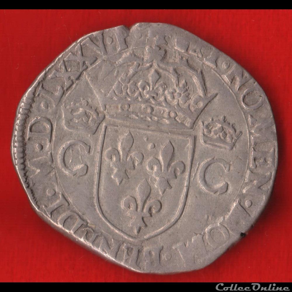 monnaies europe medievale a france royales teston 1575 toulouse