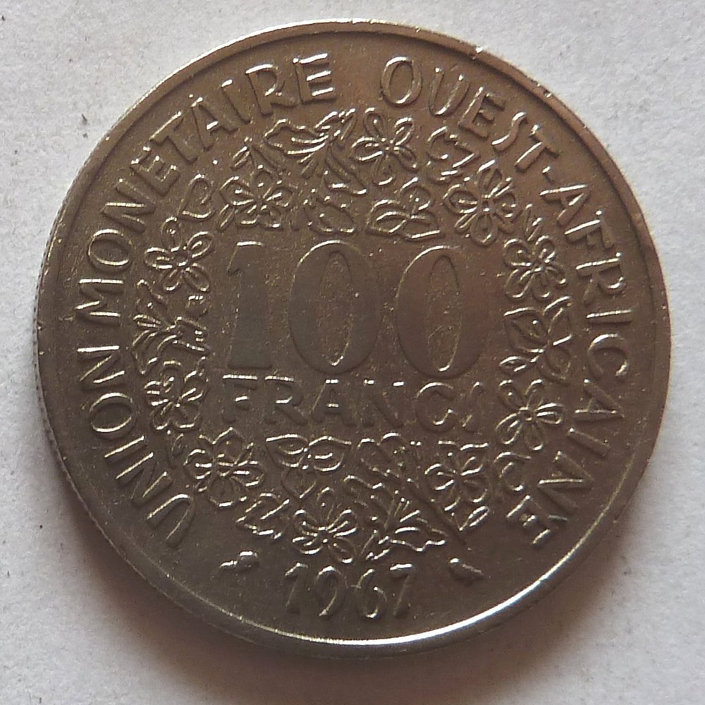 100 Francs - 1967 monnaies monde banque centrale etats de l afrique ouest 100 francs 1967
