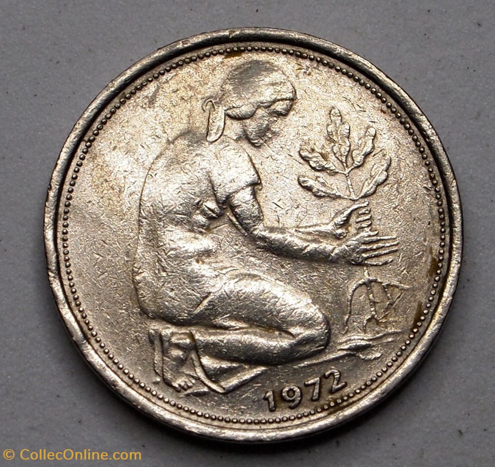 50 Pfennig - 1972 D monnaies monde allemagne 50 pfennig 1972 d