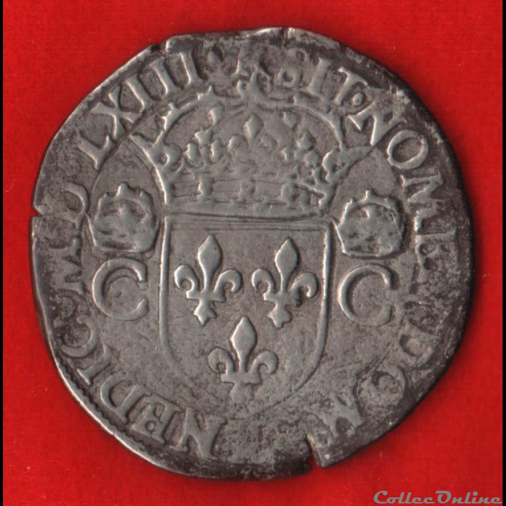 Teston - 1563 - Toulouse monnaies europe medievale a france royales teston 1563 toulouse