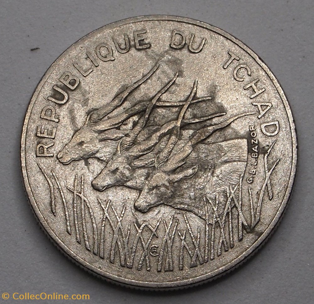 monnaies monde tchad 100 francs 1982