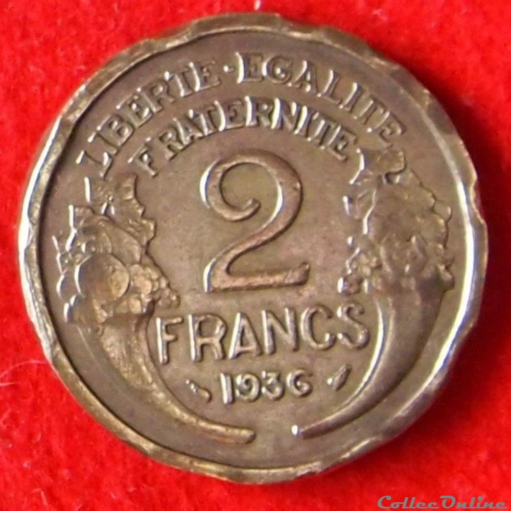 Morlon - 2 Francs - 1936 monnaies monde france morlon 2 francs 1936