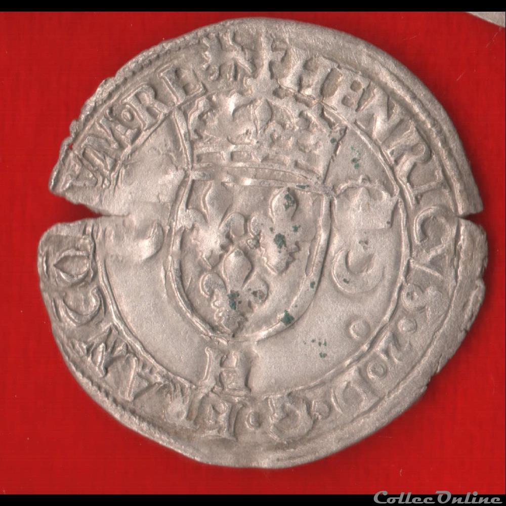 monnaies europe medievale france royales douzain aux croissants 1551 la rochelle