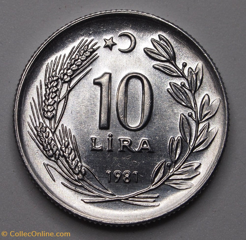 monnaie monde turquie 10 lira 1981