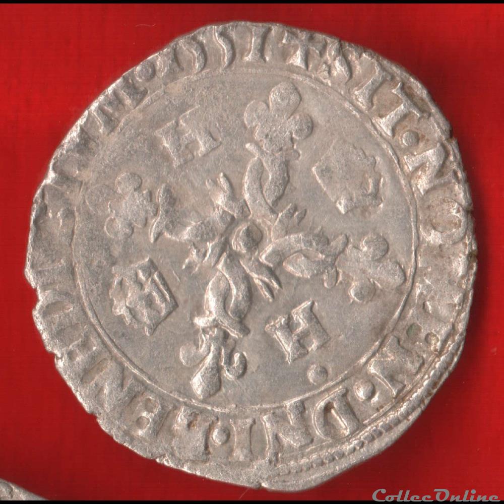 monnaies europe medievale france royales douzain aux croissants 1551 la rochelle