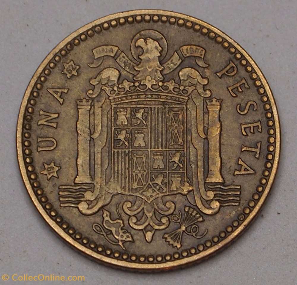 1 Peseta - 1962 monnaies monde espagne 1 peseta 1962