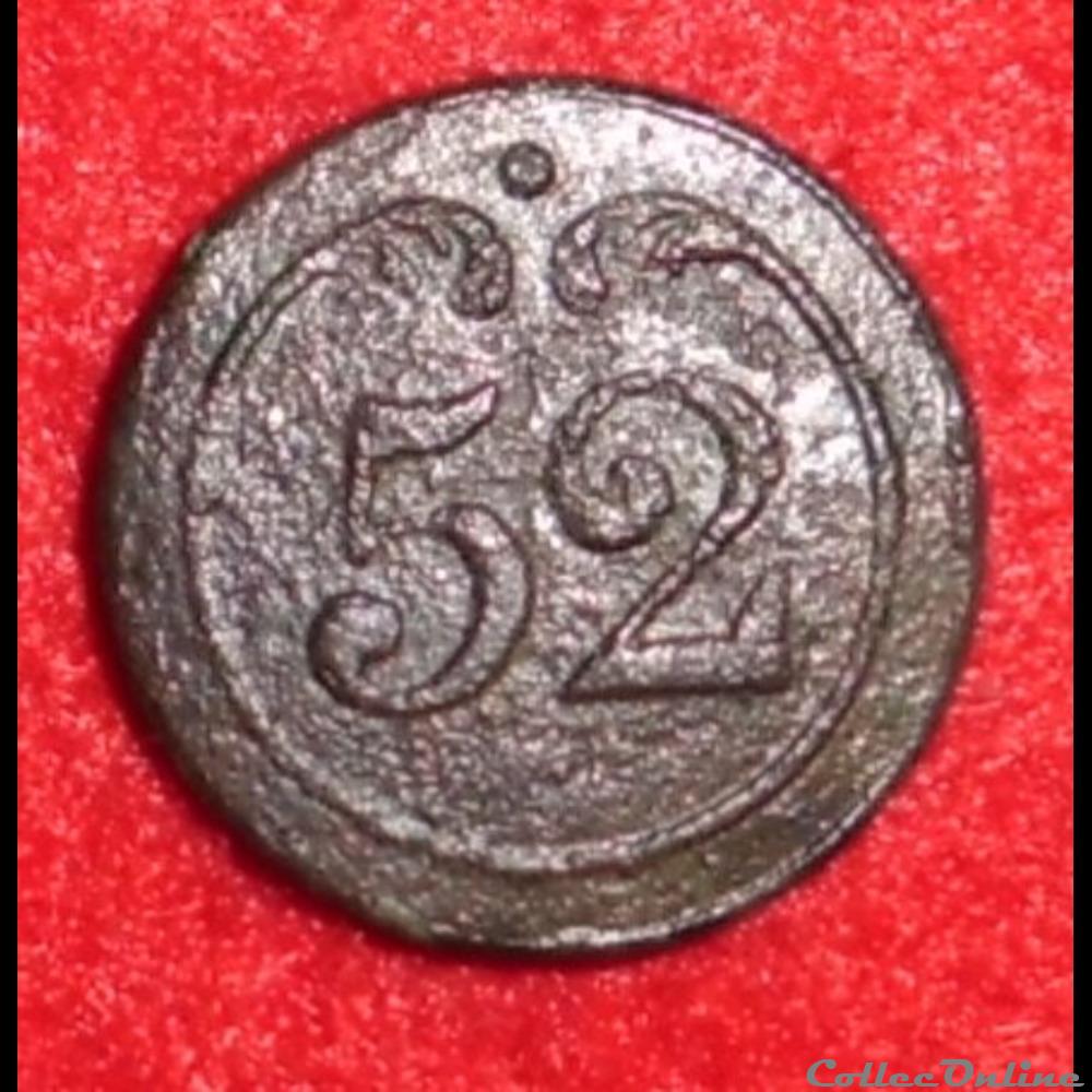 vetements et accessoires boutons militaires 52 eme infanterie de ligne 1803 1814