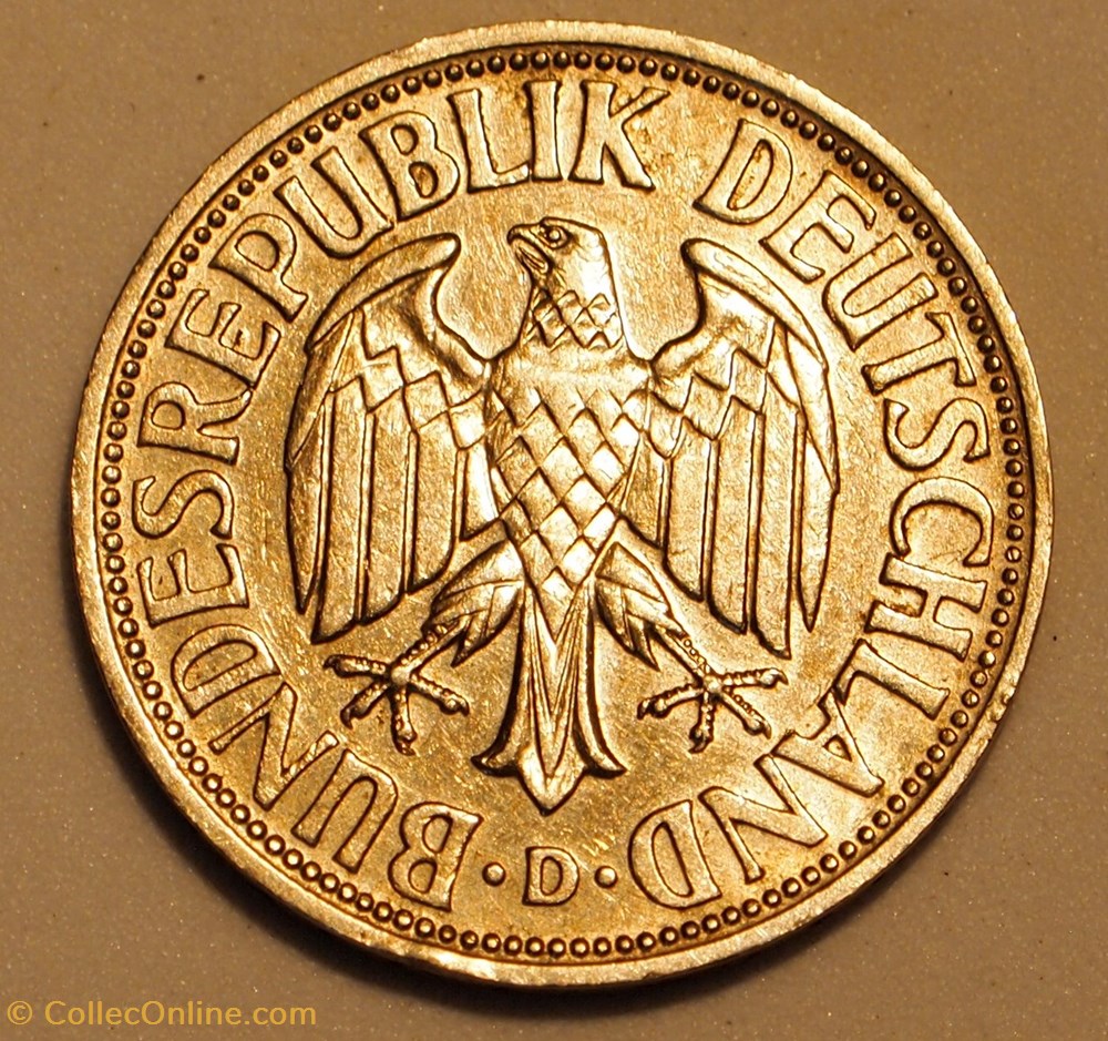 1 Mark - 1950 D monnaies monde allemagne 1 mark 1950 d