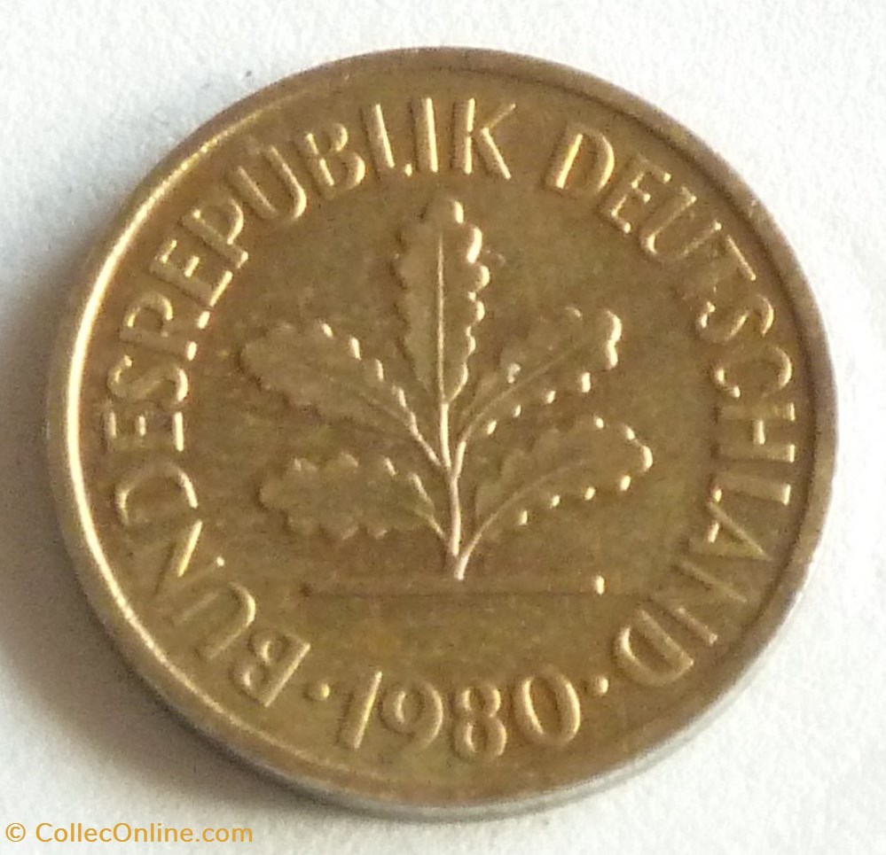 5 Pfennig - 1980 G monnaies monde allemagne 5 pfennig 1980 g